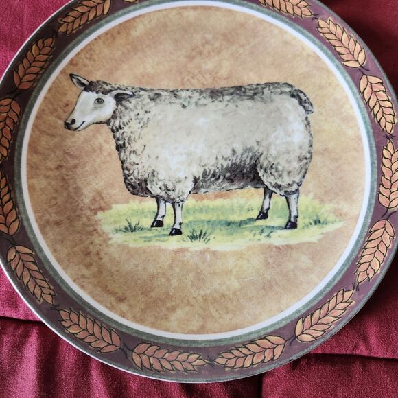 Formalities Baum Bros Barnyard Sheep Plate 8” Collector Decorative Porcelain - Picture 4 of 5
